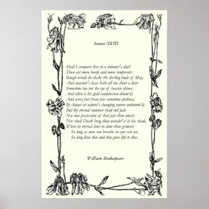 Sonnet # 18 by William Shakespeare Poster
