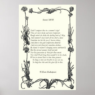 Sonnet # 18 by William Shakespeare Poster