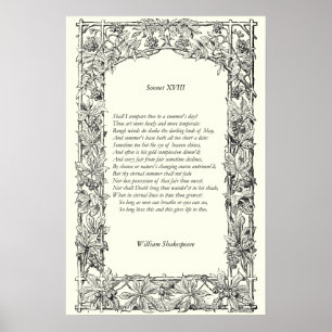 Sonnet # 18 by William Shakespeare Poster