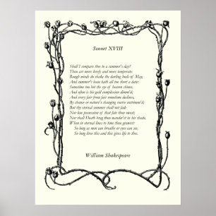 Sonnet # 18 by William Shakespeare Poster
