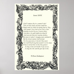 Sonnet # 18 by William Shakespeare Poster