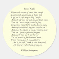 Sonnet # 30 by William Shakespeare