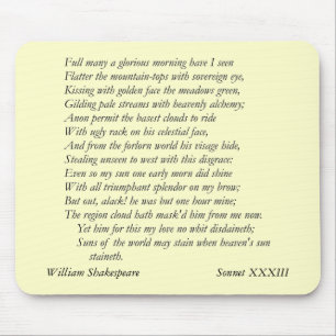 Sonnet # 33 by William Shakespeare Mouse Pad