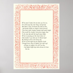 Sonnet # 43 by William Shakespeare Poster