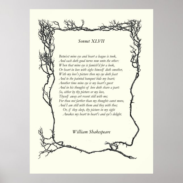 Sonnet # 47 by William Shakespeare Poster (Front)