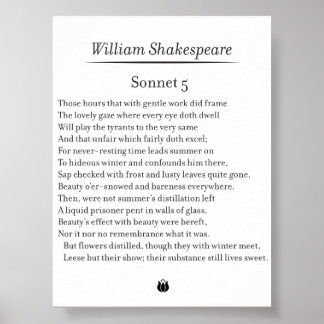 Sonnet 5 by William Shakespeare Poster
