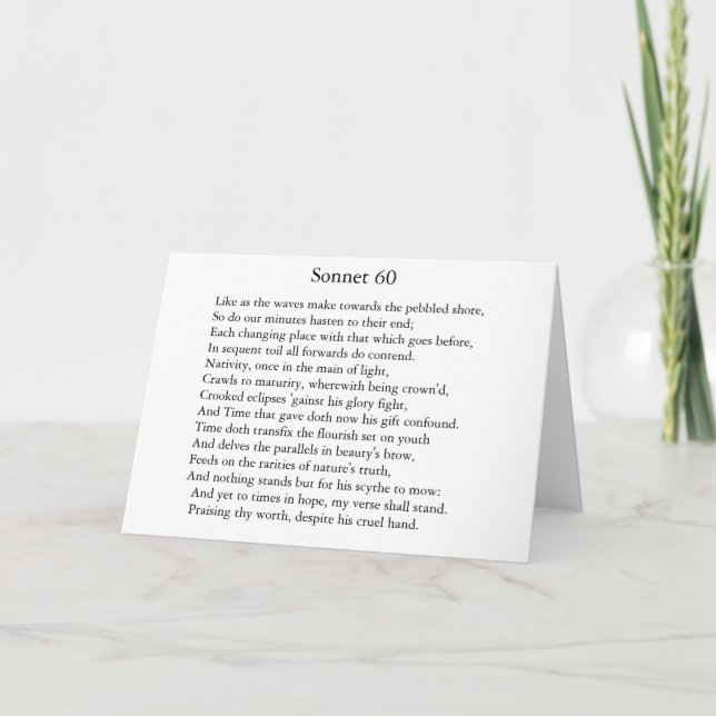 Sonnet 60 - Greeting Card (Front)