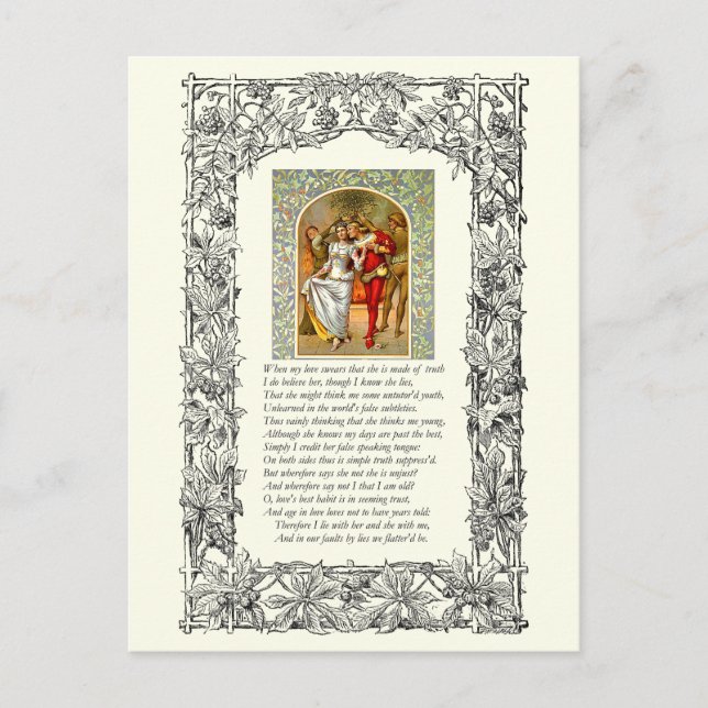 Sonnet Number 138 by William Shakespeare Postcard (Front)