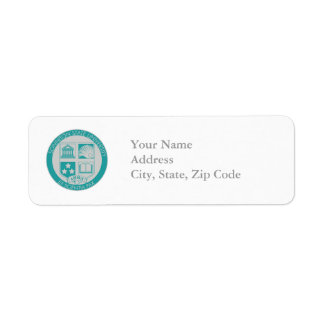 Sonniton State University Seal - Teal/Grey Return Address Label