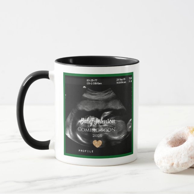 Sonogram Baby Coming Soon Announcement for Uncle  Mug (With Donut)
