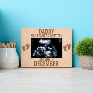 Sonogram Daddy to Be Baby Bump Father's Day Etched Frames