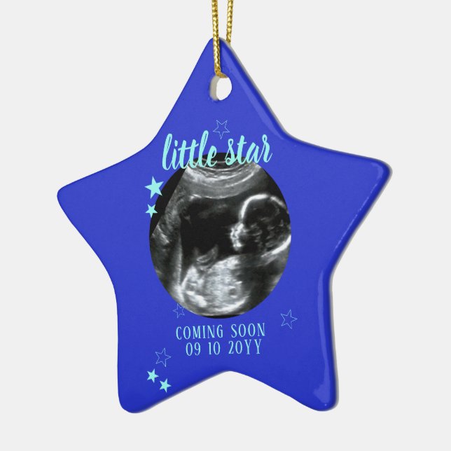 Sonogram Keepsake Baby Ultrasound Ceramic Ornament (Left)