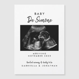 Sonogram Photo Pregnancy Announcement Magnet Card