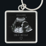 Sonogram Picture Photo Gift Baby Ultrasound Black Key Ring<br><div class="desc">Perfect gift idea with ultrasound picture. This is the cutest way to display your little bundle of joy for the first time. Perfect personalised sonogram gifts for a new dad and new mum.</div>