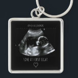 Sonogram Picture Photo Gift Baby Ultrasound Black Key Ring<br><div class="desc">Perfect gift idea with ultrasound picture. This is the cutest way to display your little bundle of joy for the first time. Perfect personalised sonogram gifts for a new dad and new mum.</div>
