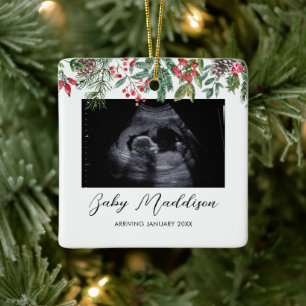 Sonogram Ultrasound Baby's First Christmas Ceramic Ornament