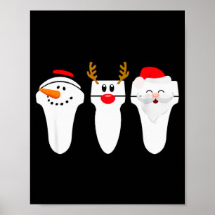 Sonograph Christmas Santa Snowman Reindeer  Poster
