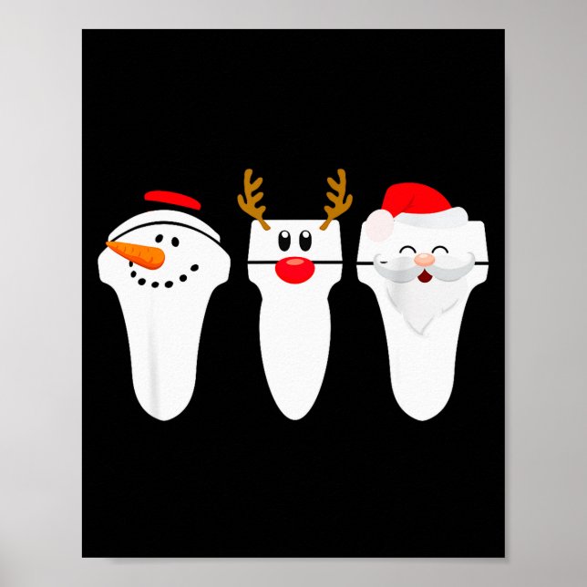 Sonograph Christmas Santa Snowman Reindeer  Poster (Front)