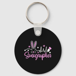 Sonographer Bunny Easter Sonography Ultrasound Key Ring