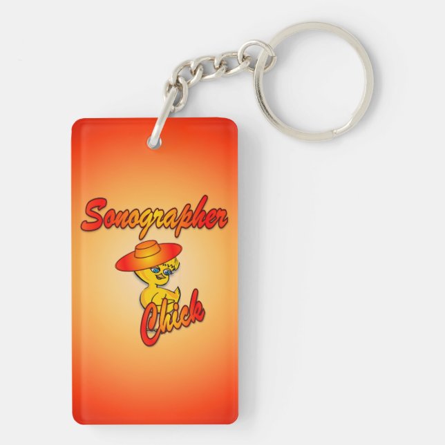 Sonographer Chick #5 Key Ring (Back)