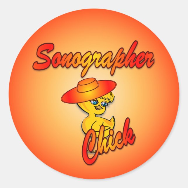 Sonographer Chick #5 Sticker (Front)