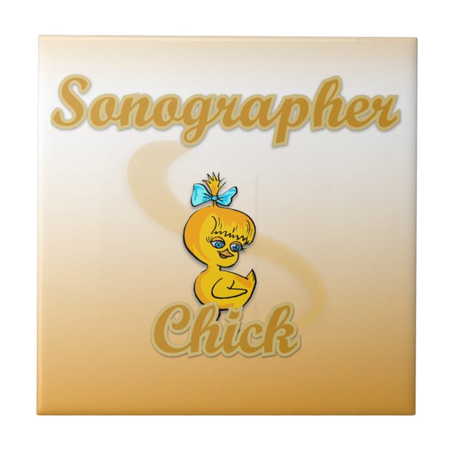 Sonographer Chick Ceramic Tile (Front)