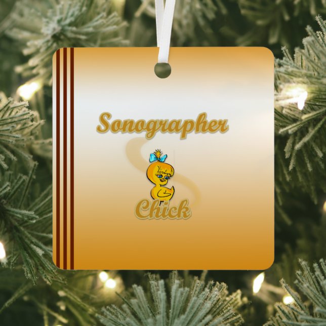Sonographer Chick Metal Tree Decoration (Insitu)