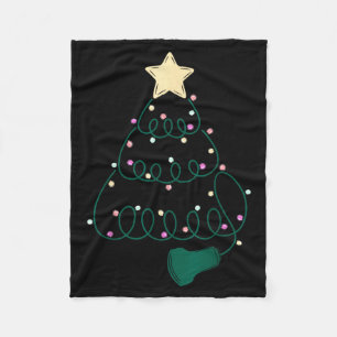 Sonographer Christmas Tree Ultrasound Mfm Sonograp Fleece Blanket