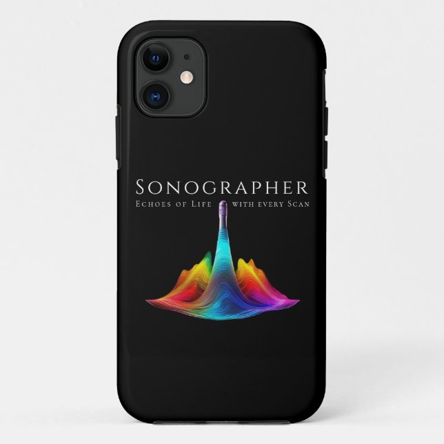 Sonographer-Colourful Ultrasound Waves Case-Mate iPhone Case (Back)