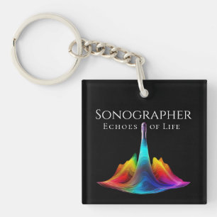 Sonographer-Colourful Ultrasound Waves Key Ring