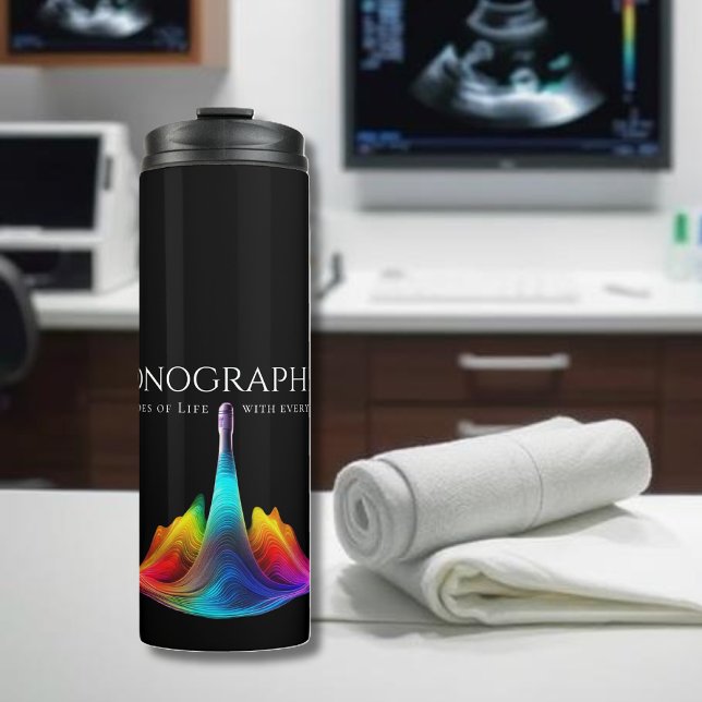 Sonographer-Colourful Ultrasound Waves Thermal Tumbler (Sonographer-Colorful Ultrasound Waves Thermal Tumbler)