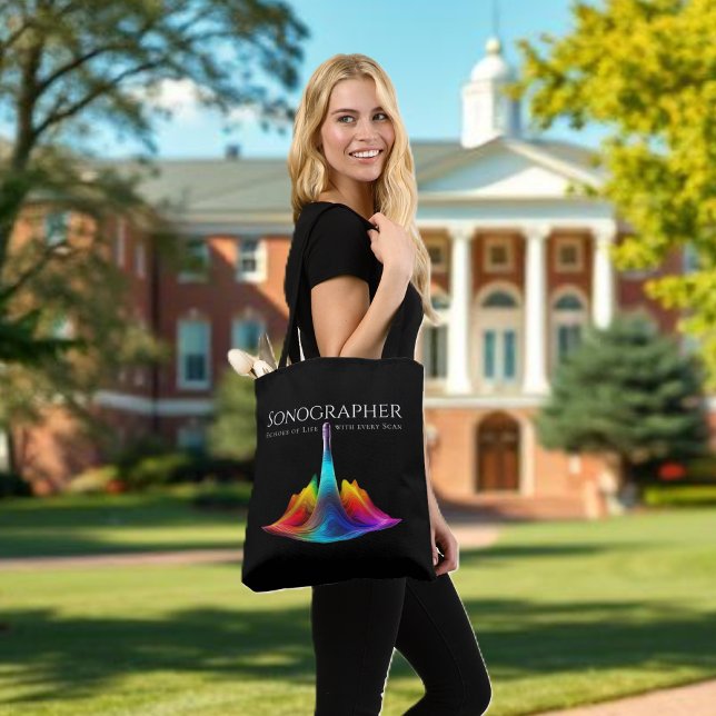 Sonographer-Colourful Ultrasound Waves Tote Bag (Sonographer-Colorful Ultrasound Waves Tote Bag)