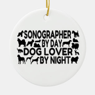 Sonographer Dog Lover Ceramic Tree Decoration