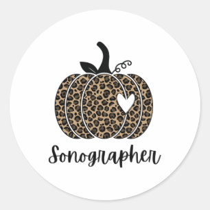 Sonographer Halloween Fall Autumn Pumpkin Cute Classic Round Sticker