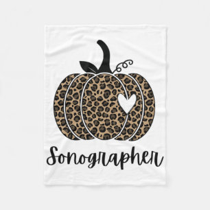 Sonographer Halloween Fall Autumn Pumpkin Cute Fleece Blanket