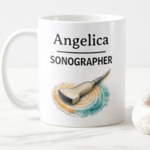SONOGRAPHER Personalise Name Ultrasound Probe Gift Coffee Mug
