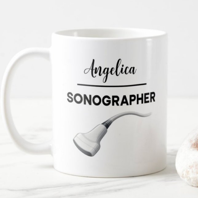 SONOGRAPHER Personalised Name Ultrasound Tech Gift Coffee Mug (Creator Uploaded)