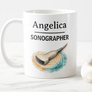 SONOGRAPHER Personalize Name Ultrasound Probe Gift Coffee Mug