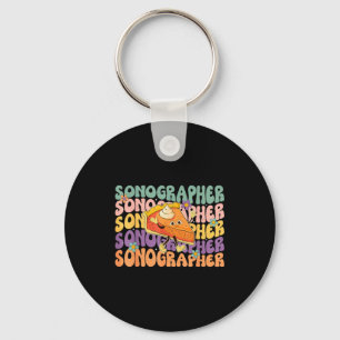 Sonographer pie fall floral ultrasound tech key ring