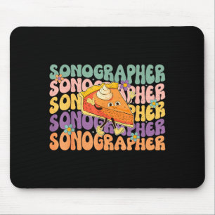 Sonographer pie fall floral ultrasound tech mouse pad