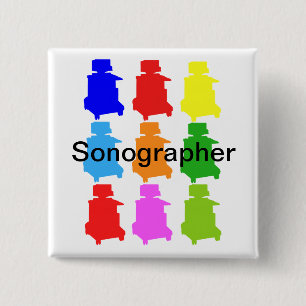 Sonographer Popart Gfits 15 Cm Square Badge