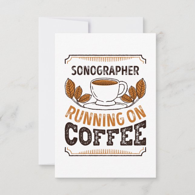 Sonographer running on Coffee Caffeine Gift Card (Front)