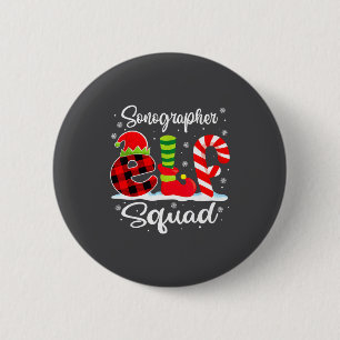 Sonographer Squad Matching X mas Elf 6 Cm Round Badge