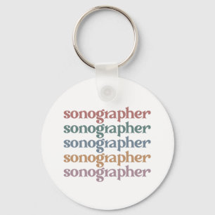 Sonographer Ultrasound Tech Retro Sonographer Gift Key Ring