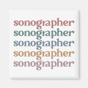 Sonographer Ultrasound Tech Retro Sonographer Gift Magnet