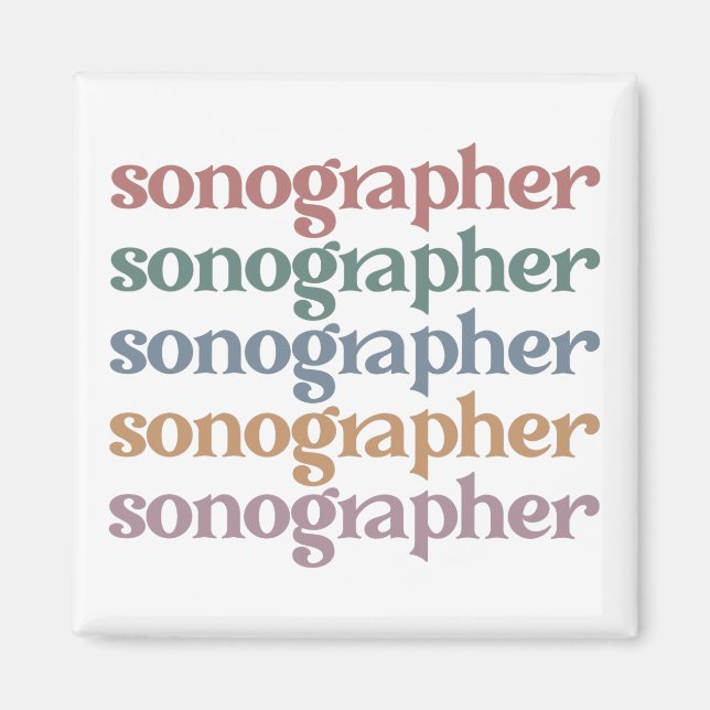 Sonographer Ultrasound Tech Retro Sonographer Gift Magnet (Front)