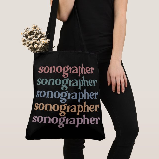 Sonographer Ultrasound Tech Retro Sonographer Gift Tote Bag (Close Up)