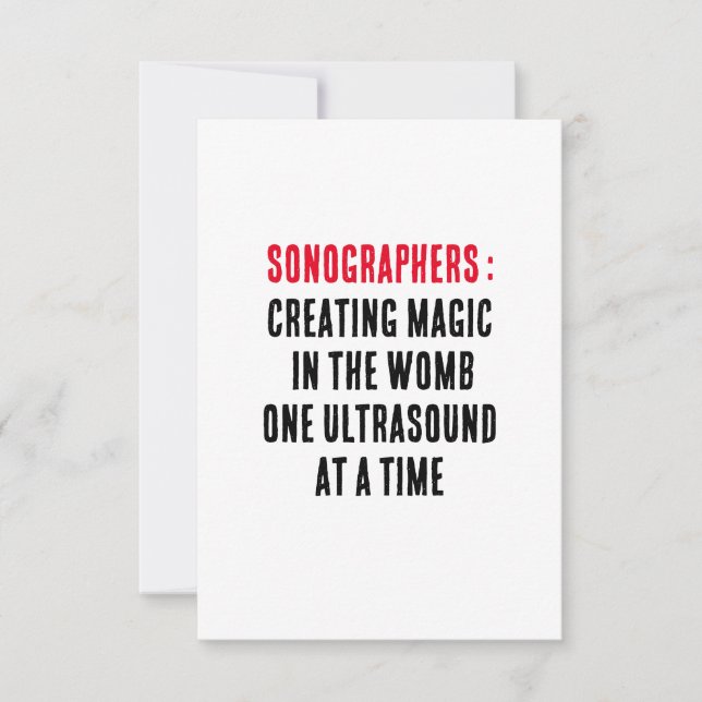 Sonographers: Creating magic in the womb  Thank You Card (Front)