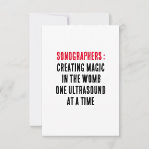 Sonographers: Creating magic in the womb Thank You Card