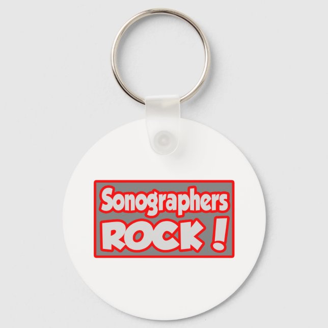 Sonographers Rock! Key Ring (Front)